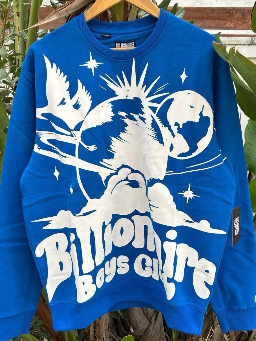 Billionaire Boys Club Tranquilty Crewneck Sweatshirt Blue NWT Large